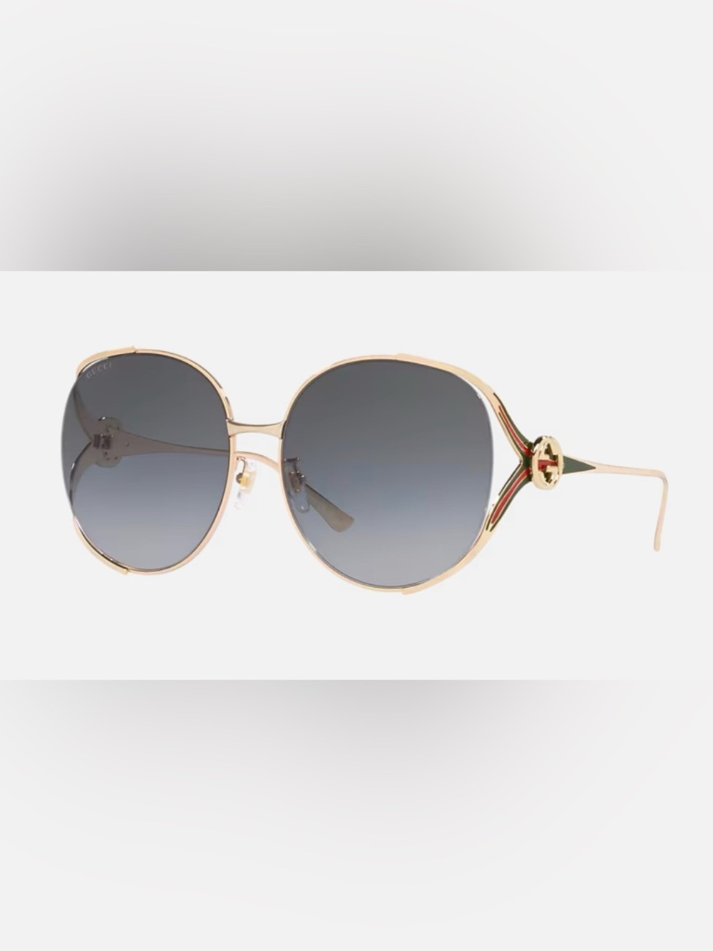 Gucci Gold/Grey Gradient Oversized Round Ladies' Sunglasses GGO225 S 001